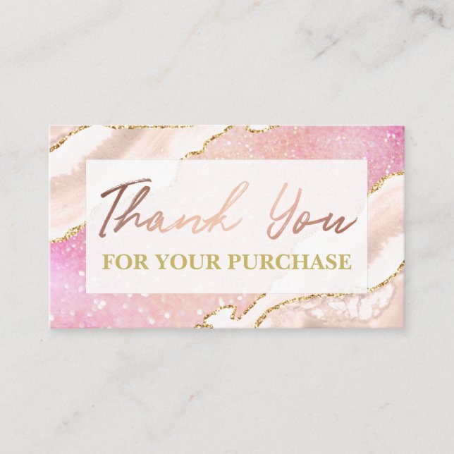 Carte De Visite Agencez Sur Le Merci De Parties scintillant Rose P (Devant)
