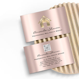 Carte De Visite Agent courtier immobilier professionnel Rose Gold 