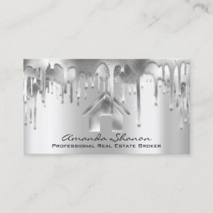 Carte De Visite Agent courtier immobilier professionnel Silver Gre