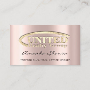 Carte De Visite  Agent courtier immobilier Rose Gold Logo personna