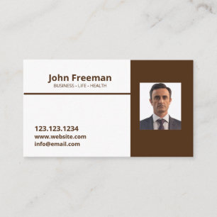 Carte De Visite Agent d'assurance Brown et blanc moderne