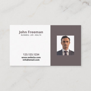 Carte De Visite Agent d'assurance photo Brown et blanc simpliste