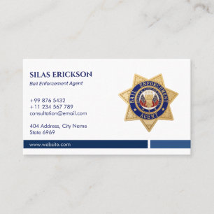 Carte De Visite Agent de mise en oeuvre   Élégant Bouclier bleu