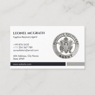 Carte De Visite Agent de récupération fugace Élégant argent noir