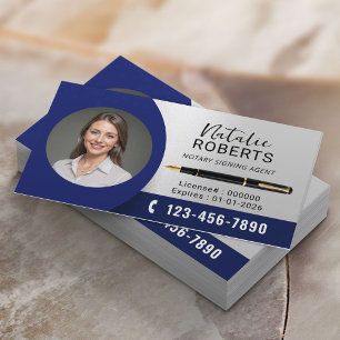 Carte De Visite Agent de signature de crédit et de notaire Marine 