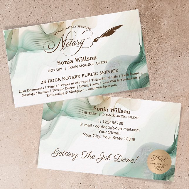 Carte De Visite Agent de signature de crédit et de notaire mobile  (Créateur téléchargé)