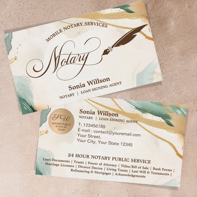 Carte De Visite Agent de signature de crédit et de notaire mobile  (Créateur téléchargé)