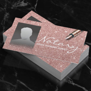 Carte De Visite Agent de signature de notaire Chic Rose Parties sc