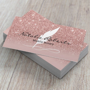 Carte De Visite Agent de signature de notaire mobile Rose Gold Qui