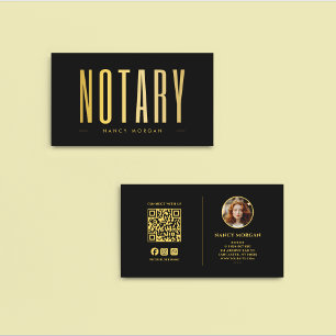 Carte De Visite Agent de signature de notaire public Photo Black G