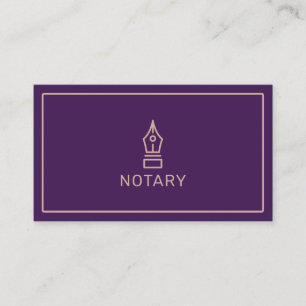 Carte De Visite Agent de signature de prêt de notaire rose violet 