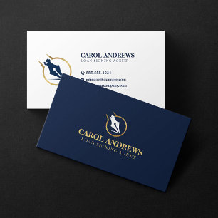 Carte De Visite Agent de signature de prêt élégant Notaire public