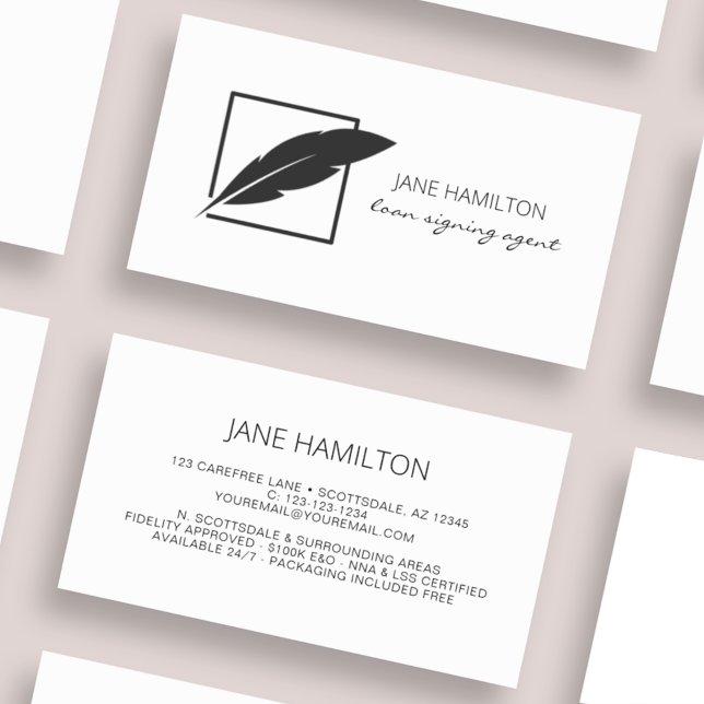 Carte De Visite Agent de signature de prêt notaire (Créateur téléchargé)