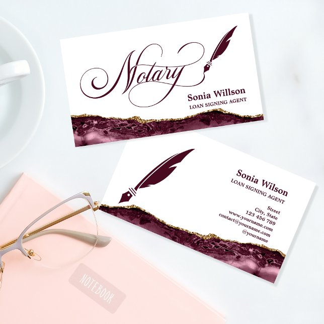 Carte De Visite Agent de signature de prêt notaire Agate de Bourgo (Créateur téléchargé)