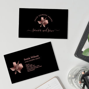 Carte De Visite Agent de signature de prêt notaire du Texas Typogr