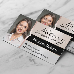 Carte De Visite Agent de signature de prêt notaire Elegant Silver 