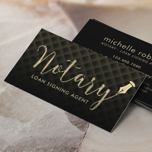 Carte De Visite Agent de signature de prêt notaire Gold Pen Scrip