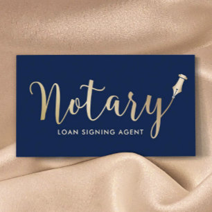 Carte De Visite Agent de signature de prêt notaire Marine Bleu & O