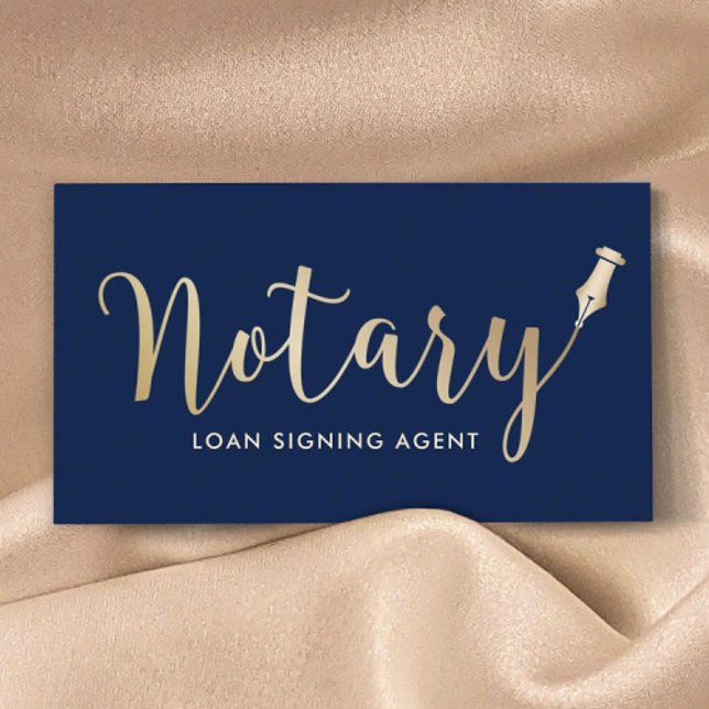 Carte De Visite Agent de signature de prêt notaire Marine Bleu & O (Créateur téléchargé)