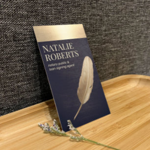 Carte De Visite Agent de signature de prêt notaire Marine & Gold Q