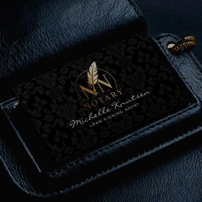 Carte De Visite Agent de signature de prêt notaire moderne Black G (Créateur téléchargé)