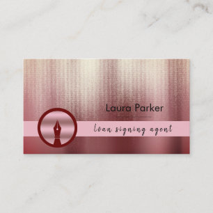 Carte De Visite Agent de signature de prêt notaire Nib Rose Auteur