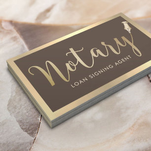 Carte De Visite Agent de signature de prêt notaire Or moderne et B