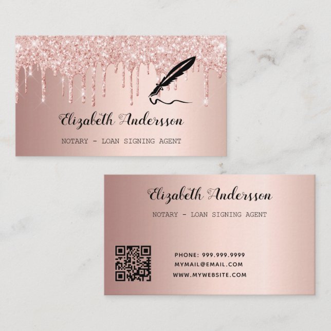 Carte De Visite Agent de signature de prêt notaire parties scintil (Devant / Derrière)