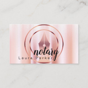 Carte De Visite Agent de signature de prêt notaire Rose Gold Driin