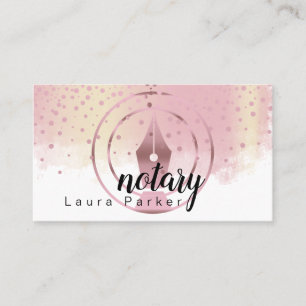 Carte De Visite Agent de signature de prêt notaire Rose Gold Dripp
