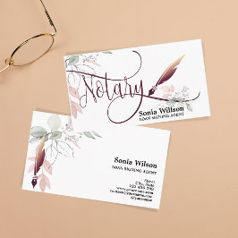 Carte De Visite Agent de signature de prêt notaire Rose moderne Pa