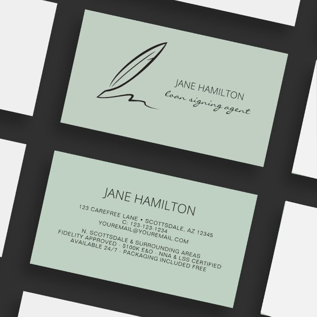 Carte De Visite Agent de signature de prêt professionnel notaire (Créateur téléchargé)