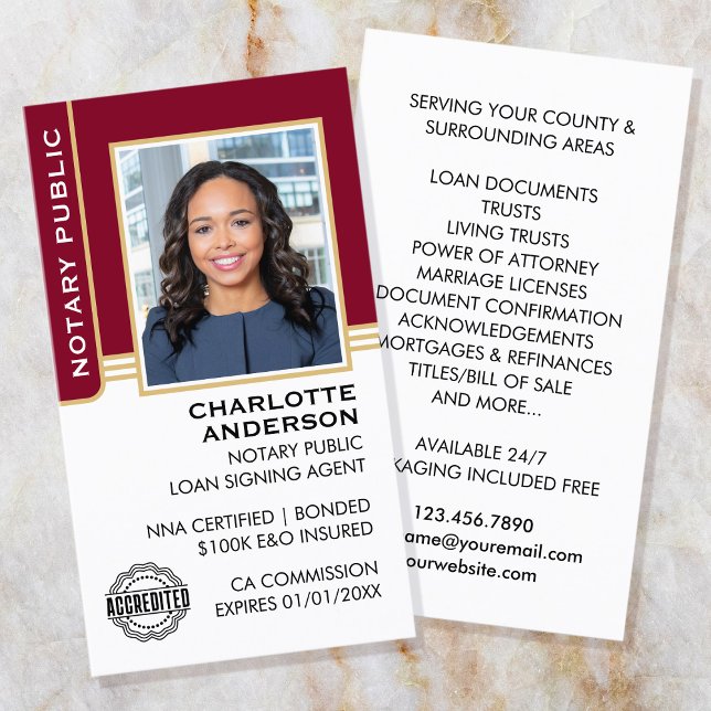 Carte De Visite Agent de signature de prêt public notaire ID Burgu (Créateur téléchargé)