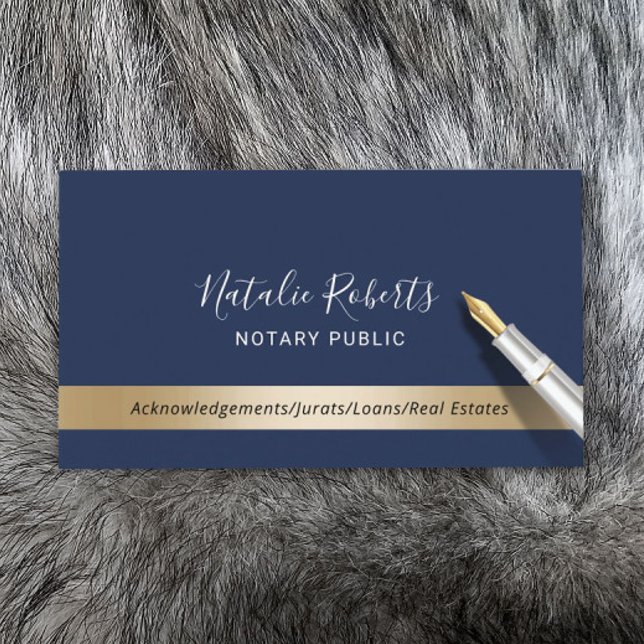 Carte De Visite Agent de signature de prêt public notaire Marine & (Créateur téléchargé)