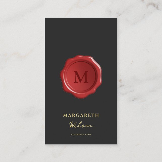 Carte De Visite Agent de signature de prêt public notaire Monogram (Devant)