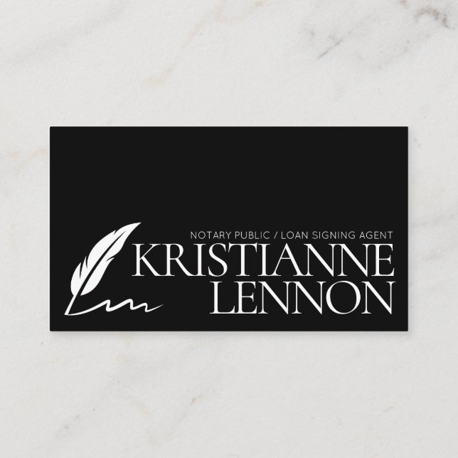 Carte De Visite Agent De Signature De Prêt/Public Notaire Simple B (Dos)
