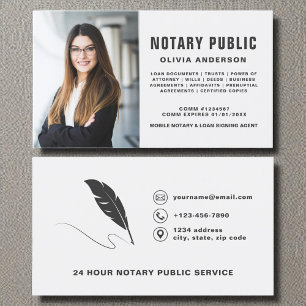 Carte De Visite Agent de signature du public notaire Photo gris mo