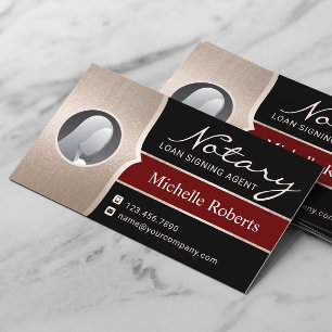 Carte De Visite Agent de signature Noir & Or moderne Photo