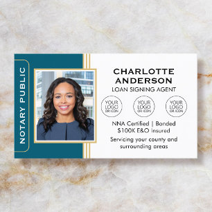 Carte De Visite Agent de signature notariale classique Photo sarce