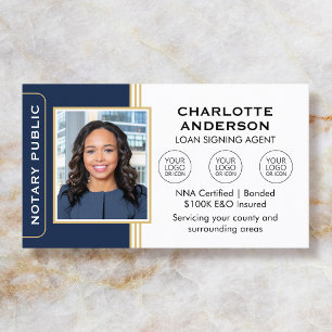 Carte De Visite Agent de signature notariale de style classique ID