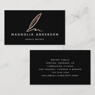Carte De Visite Agent de signature publique notaire Rose Gold Foil
