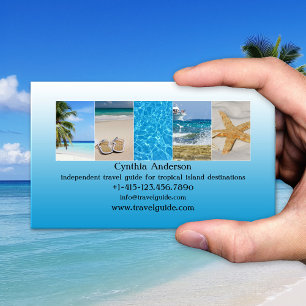 Carte De Visite Agent de voyage Code QR de destination tropicale