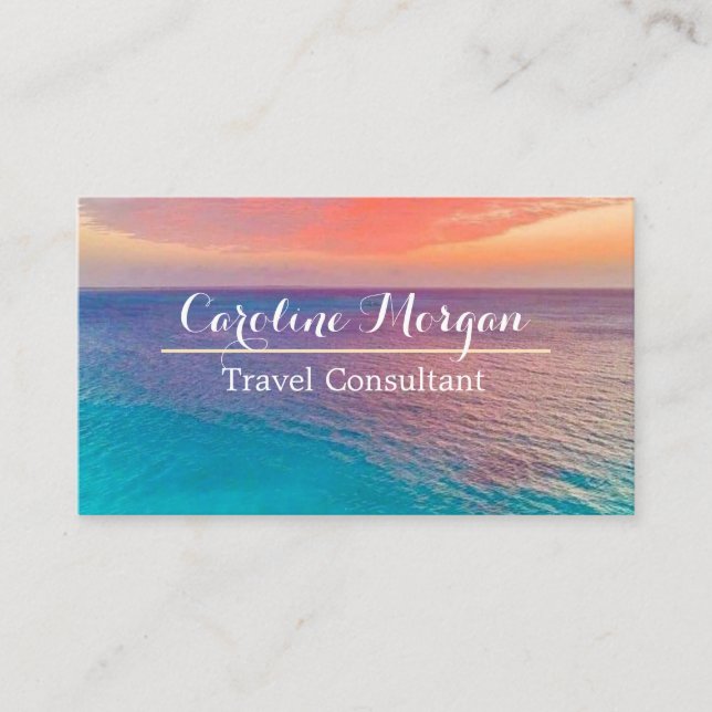 Carte De Visite Agent de voyage Iconic Beach Scene Consultant (Devant)