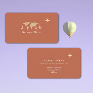 Carte De Visite Agent de voyage international Earthy Terracotta