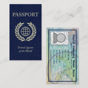 Carte De Visite agent de voyage passeport