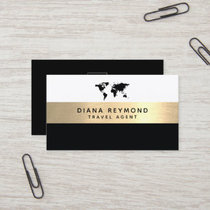 Carte De Visite Agent de voyage pour bande d'or faux Pro moderne