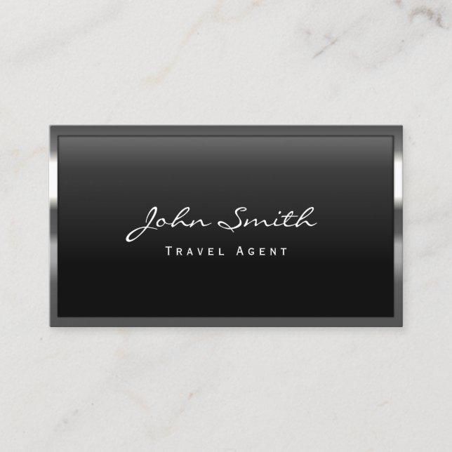 Carte De Visite Agent de voyage professionnel en métal encadré (Devant)