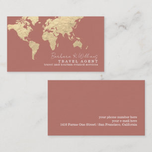 Carte De Visite Agent de voyages Modern rose ancien