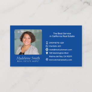 Carte De Visite Agent immobilier avec photo Midnight Blue
