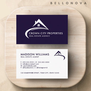 Carte De Visite Agent immobilier bleu bleu bleu bleu marine